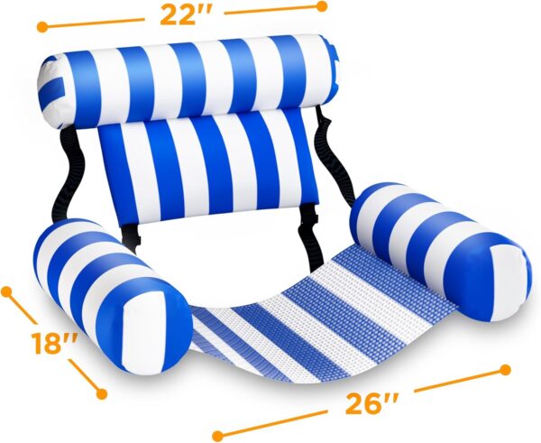 20f393611c89489cb0dad5219ff95412 Pool Wave Pool Floats Chairs Adult, 2 Packs Heavy Duty Inflatable Swimming Pool Lounges, Fabric Floating Hammock, Kids Blow Up Pool Noodles, Lake Raft Floaties, Fun Summer Outdoor Water Party Game