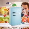 3.1 Cu.ft Dual Door Retro Refrigerator True Freezer, Blue