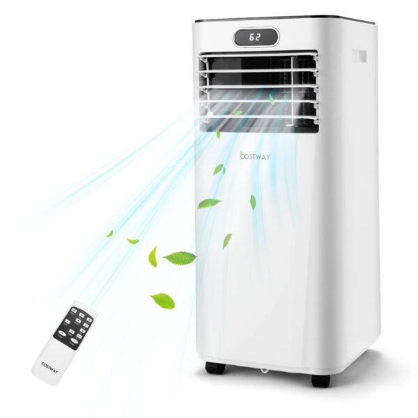 217c8e4ca58e43dfa5ab7d7756c74ddd Costway 6000 BTU (10000 BTU ASHRAE) Portable Air Conditioner w/ Remote Control 3-in-1 Air Cooler w/ Drying White