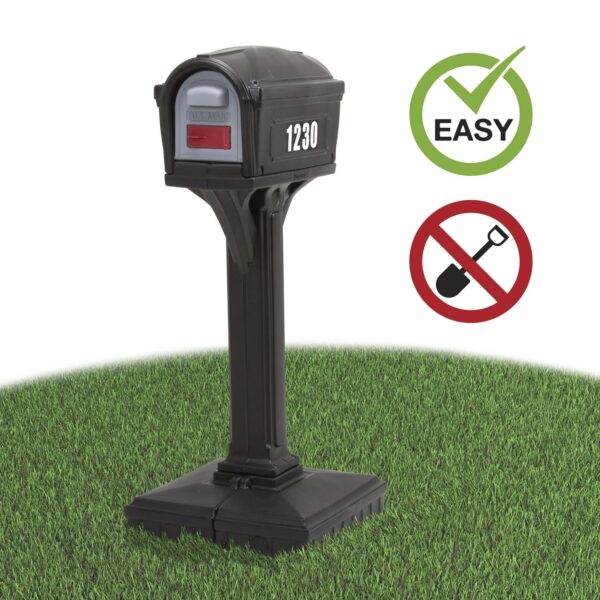 21e2a29432c44816acbe3ff0fc69d230 Simplay3 Dig Free Easy Up Classic Black Plastic Mailbox