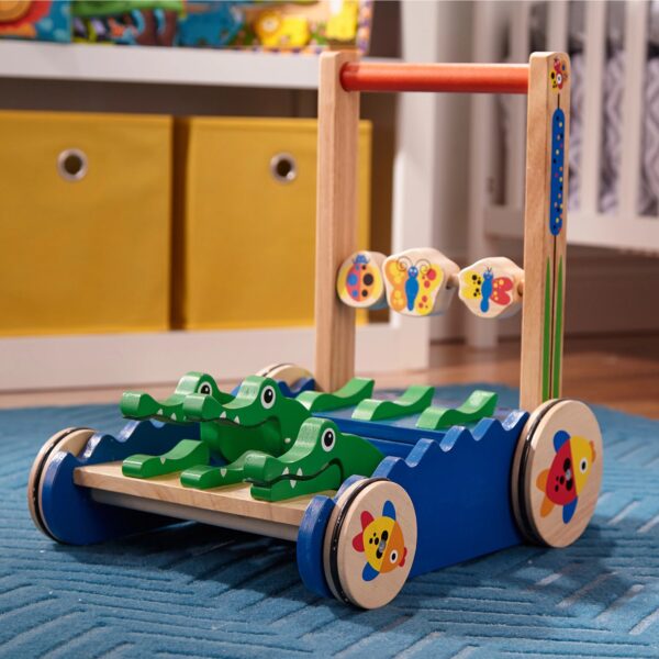 21fff41002d245fe9225c612b4d7040f Deluxe Chomp and Clack Alligator Wooden Push Toy and Activity Walker
