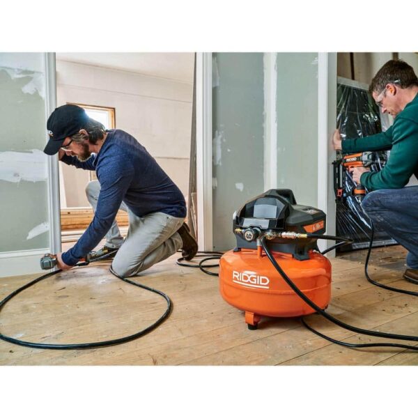 2228118f08d941eaba5d300943d0cafa 6 Gal. Portable Electric Pancake Air Compressor w/ 18GA Brad Nailer, 16GA Straight Finish Nailer, & 18GA Finish Stapler R69603FK