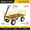 7 Cu Ft Heavy Duty Steel Utility Cart, with Steel Mesh Bed 1200 Pound Hauling Capacity, for Outdoor, Yard Camping, Yellow