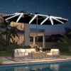 15ft Patio Umbrella with Solar Lights, Large Double Umbrella Outdoor, Rectangle 180''x106'' Umbrellas with 156 PCS LED Lights and Crank Handle for Backyard Deck Pool Shade in Black(1.9" Pole)