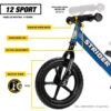 Strider - 12 Sport Balance Bike, Ages 18 Months to 5 Years - Blue