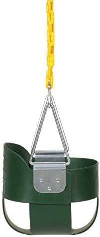 22cb7f76d8ae4b29b557cf76a16d9cee Eastern Jungle Gym Heavy-Duty High Back Full Bucket Toddler Swing Seat | Coated Swing Chains Fully Assembled | Green Swing Set Accessory