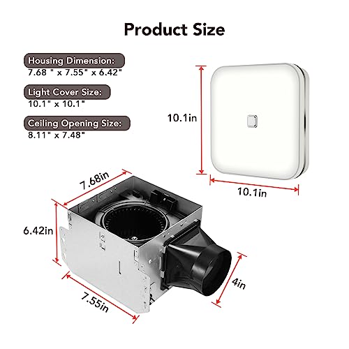 22d73099af374f2485670a6318a5c4a8 OREiN Bathroom Exhaust Fan with Light, 26W Bathroom Fan with LED Light