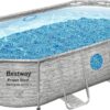 Bestway Oval Above Ground Pool Set (10' x 6'7" x 33")| Includes Filter Pump & ChemConnect Dispenser