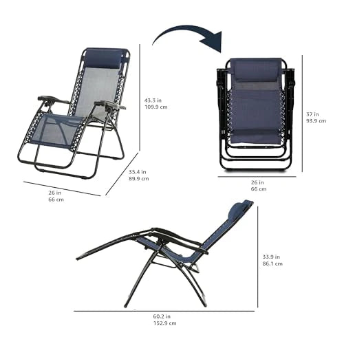 22e1505c4db0443dabf66d10f62aa7e7 Outdoor Adjustable Zero Gravity Folding Reclining Lounge Chair Set