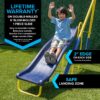 Sportspower Super Star Metal Swing Set with Saucer Swing, Glider Swing, Lifetime Warranty on Blow Molded Slide, and Bonus Anchor Kit