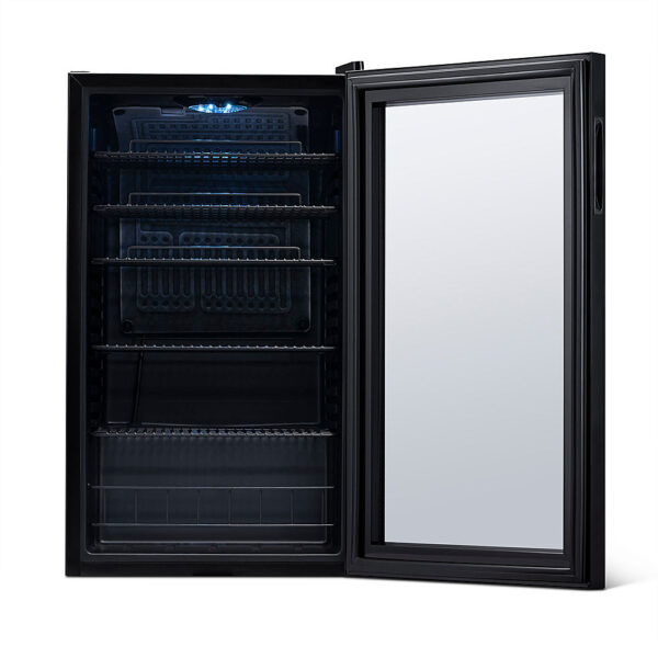 239a84baa54e449f9e5331708c97fbb0 NewAir - 126-Can Beverage Cooler with Glass Door, Adjustable Shelves, 7 Temperature Settings and Lock - Black