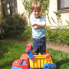 Wader Truck No. 1 Giant Dump Truck Ride-On Toy Red, Yellow and Blue