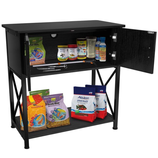 2547156e5fa044c48390e8c116b494fc 29 Gallon Aquarium Stand Metal Fish Tank Stand with Cabinet,30.7