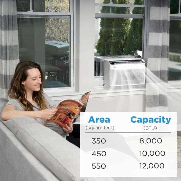 2587c4a631994887831bbea4c4fa22f2 8,000 BTU U-Shaped Smart Inverter Air Conditioner – Cools up to 350 Sq. Ft., Ultra Quiet with Open Window Flexibility, Compatible with Alexa, 35% Energy Savings, Remote Control (Renewed)