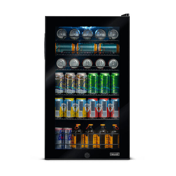 2593a39f78d34937ad0ffde8fb491c14 NewAir - 126-Can Beverage Cooler with Glass Door, Adjustable Shelves, 7 Temperature Settings and Lock - Black
