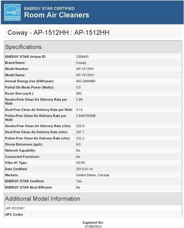 25c67e98da284d5099ba06abb33c9811 Airmega AP-1512HH(W) True HEPA Purifier with Air Quality Monitoring, Auto, Timer, Filter Indicator, and Eco Mode, 16.8 x 18.3 x 9.7, White