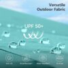 15ft Double Sided Patio Umbrella with Solar Lights, Outdoor Large Umbrellas with Crank Handle and 36 LED Lights, Rectangular Market Umbrella with Base Included for Deck Pool Shade