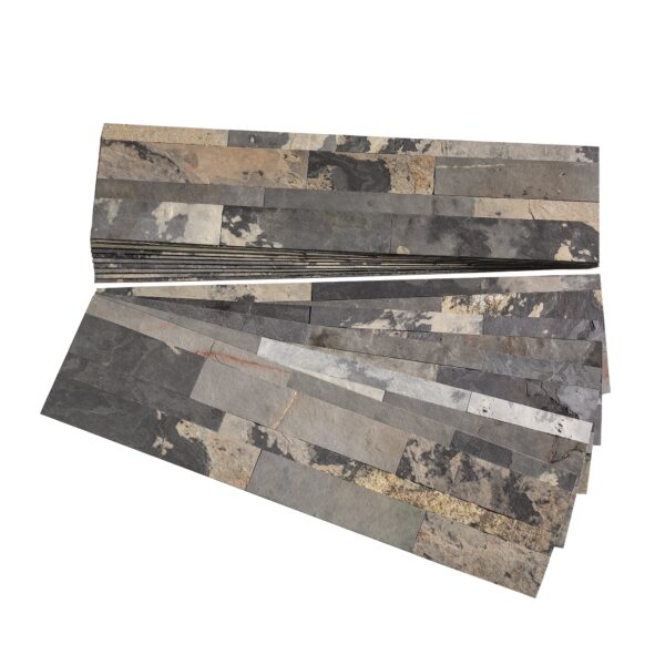25f37b34d7d24409b3b01c3ec8f4a697 Aspect Peel and Stick Stone Overlay Kitchen Backsplash Tile - Medley Slate (Approx. 15 sq ft Kit)