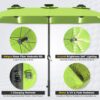 15ft Patio Umbrella with Solar Lights, Large Double Umbrella Outdoor, Rectangle 180''x106'' Umbrellas with 156 PCS LED Lights and Crank Handle for Backyard Deck Pool Shade in Black(1.9" Pole)