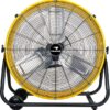 24 Inch Grade UL Listed High Velocity Movement Heavy Duty Drum 3 Speed Air Circulator Fan 7800 CFM Industrial, Commercial, Residential, and Greenhouse Use, Yellow