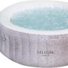 Bestway SaluSpa Fiji AirJet Large Round 2 to 4 Person Inflatable Hot Tub Portable Outdoor Spa with 120 AirJets and EnergySense Cover, Grey