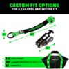 Car Tie Down Straps for Trailers with Flat Hooks (4-Pack) - 2 Inch x 8 Feet (10,000lb Break Strength) - Heavy Duty T-Handle Car Lasso Tire Straps for Trailer & UTV - Black
