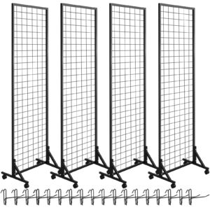 Blulu 4 Pcs Standing Grid Panel Tower with S Hook