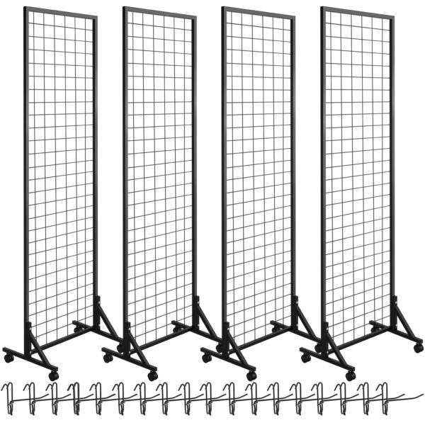 27c4c481ad9e49dfb25920b4c6035a2b Blulu 4 Pcs Standing Grid Panel Tower with S Hook