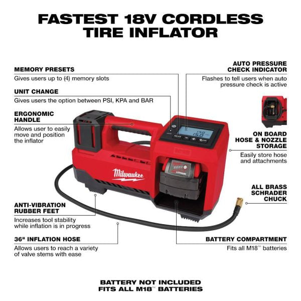 2837cc75dd844a0f9bf23480e687ba8d 2848-20 M18 18-Volt Lithium-Ion Cordless Inflator (Tool-Only)