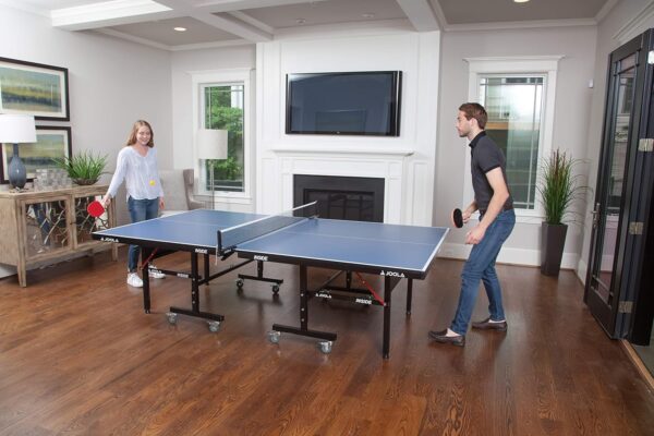 285ae666e7dd472cb9f7e804b5e65a58 JOOLA Inside Professional MDF Indoor Ping Pong Table with Quick Clamp Table Tennis Net and Post Set - 10 Minute Easy Assembly - Tournament Quality - Foldable with Single Player Playback Mode