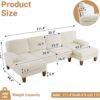 110" Sectional Couches for Living Room,U Shaped Couch with Double Chaise, 4-Seat Sofa Set with Chenille Fabric for Home Furniture,Beige