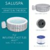 Bestway SaluSpa Fiji AirJet Large Round 2 to 4 Person Inflatable Hot Tub Portable Outdoor Spa with 120 AirJets and EnergySense Cover, Grey