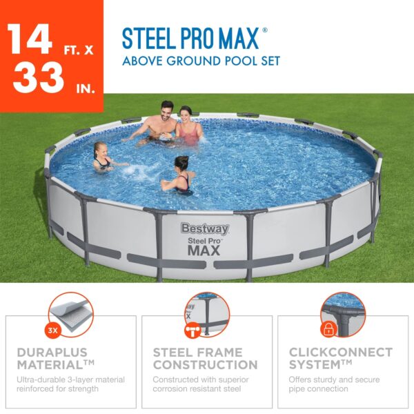 298365ba1d1b405d85d5b44fe9a8873a Bestway MAX 14' x 33" Round Above Ground Pool Set