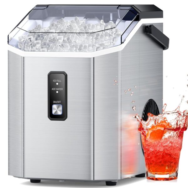 29ef70dc53d948e88cab9ffb2319bd8b Nugget Ice Makers Countertop, Pebble Ice Makers with Soft Chewable Ice, Ready in 6 Mins, 35lbs/24H, One-Click Operation, Self Cleaning, Portable Ice Maker Machine for Home/Kitchen/RV/Camping
