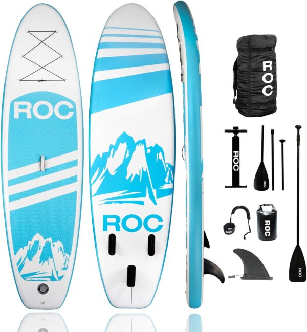 29f5a2398cab4cc4aa5d3af2e23d4b79 Roc Inflatable Stand Up Paddle Boards with Premium SUP Paddle Board Accessories, Wide Stable Design, Non-Slip Comfort Deck for Youth & Adults