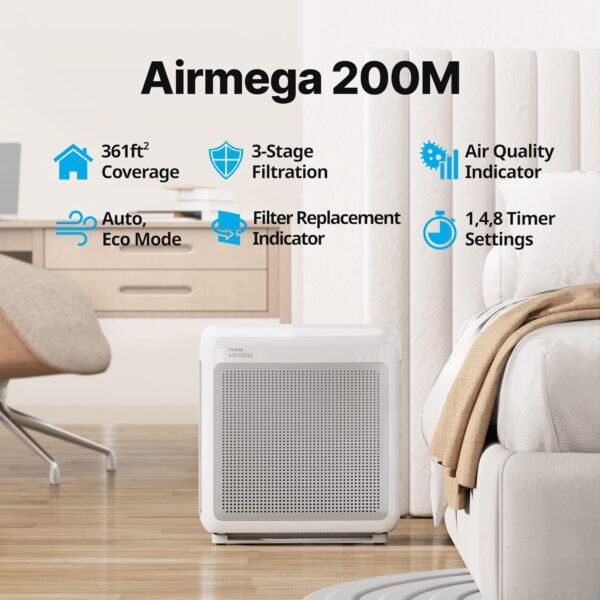 2a58ebc741d04937b1cd9bd3ccdd6d0f Air Purifiers for Home Up to 1,748ft², True HEPA Filter for Smoke, Allergies, Pet Dander, Odor, Air Quality Monitor, Auto&Eco Mode, Timer, Filter Indicator, 3yr Warranty, 200M, Black