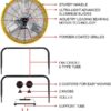 24 Inch Grade UL Listed High Velocity Movement Heavy Duty Drum 3 Speed Air Circulator Fan 7800 CFM Industrial, Commercial, Residential, and Greenhouse Use, Yellow