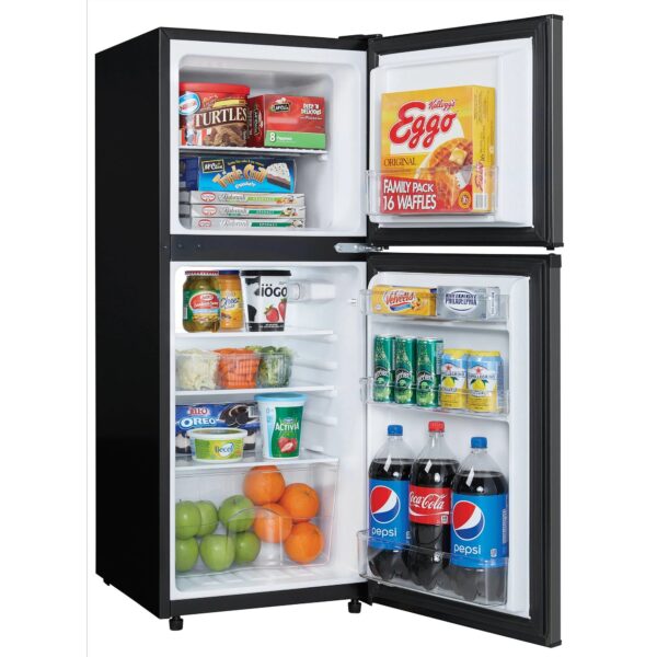 Danby DCR047A1BBSL 4.7 Cubic Feet Dual Door Compact Refrigerator, Black Steel