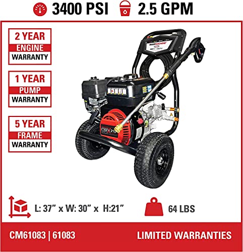 2af55a11564a43b8babad4d2618c6b89 Cleaning CM61083 Clean Machine 3400 PSI Gas Pressure Washer