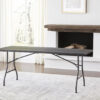 COSCO Deluxe 6 foot x 30 inch Fold-in-Half Blow Molded Folding Table, Black
