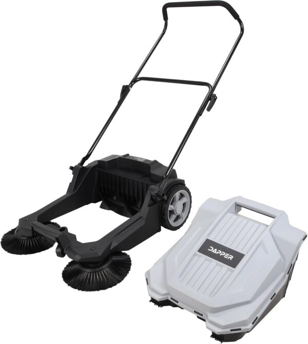 2bb5e7010ca5422ba76eae8f38b8d81f Walk-Behind Outdoor Hand Push Floor Sweeper - 5.25 Gallon Capacity - 25.5" Sweeping Width - Sweeps up to 27,900 ft² / Hour, Grey