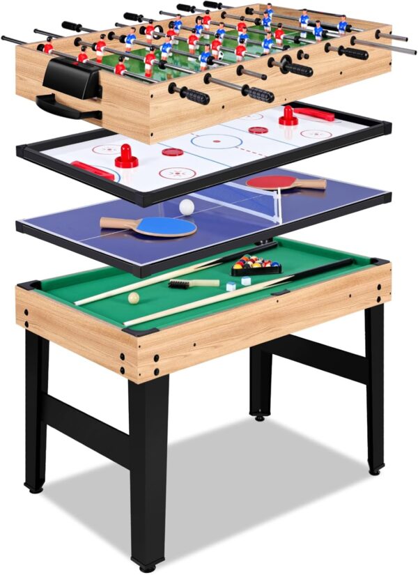 2c1059163a4d4e12b2145ad180919558 12-in-1 Game Table - 48" Combo Game Table, Ping Pong Table, Foosball Table, Air Hockey Table, Pool Table - Sports Arcade Games with Accessories - Ideal for Game Rooms and Family Game Nights!