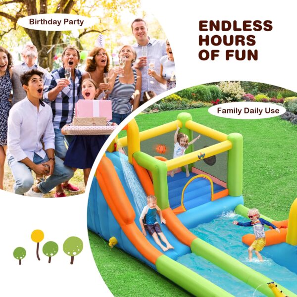2c50927a21cc4b10a137246c183c7df2 Costway Inflatable Water Slide Park Bounce House Splash Pool with 750W Blower