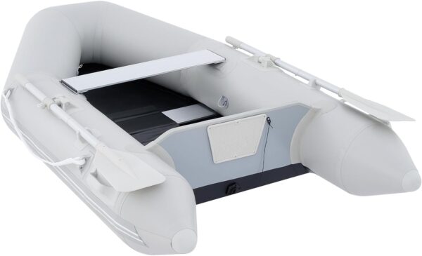 2cc8155047fc41de96dcea6fa0133c95 7.5ft Inflatable Dinghy Boat, 2 Person 660lb Transom Sport Tender Boat with Pump Aluminum Oars Floor, Heavy Duty Inflatable Raft Kayak for Adults