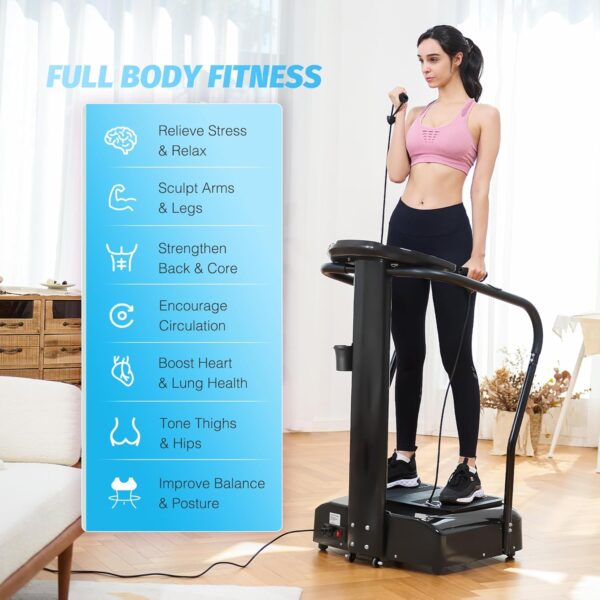 2d4f85b6e44743199bd4a3834580689a Whole Body Vibration Plate, 500W Vibration Plate Exercise Machine with 99 Levels 3 Preset Modes & 2 Resistance Bands, Training Fitness Vibration Platform Machine for Home Gym with 330lb Capacity