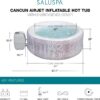 Bestway SaluSpa Fiji AirJet Large Round 2 to 4 Person Inflatable Hot Tub Portable Outdoor Spa with 120 AirJets and EnergySense Cover, Grey