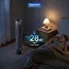 Dreo Tower Fan for Bedroom, 25ft/s Smart Standing Fans, 90° Oscillating Floor Fan with 4 Modes, 4 Speeds, 8H Timer, 28dB, Bladeless, Remote, 28 dB, Works with WiFi Voice Control