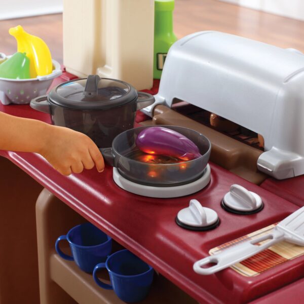 Step2 Grand Walk-in Kitchen Plastic Play Kitchen and Kid Grill, Brown
