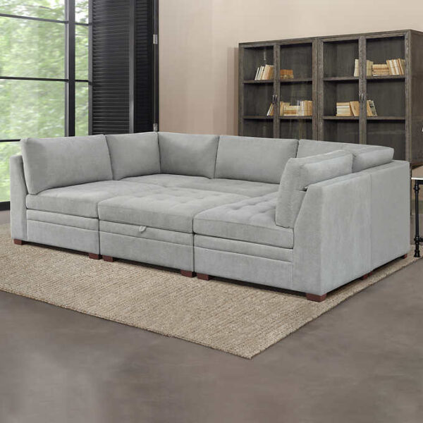 2d9fcb55d6714fe295cc1d36b6ab2e6b Thomasville Tisdale Fabric Sectional with Storage Ottoman