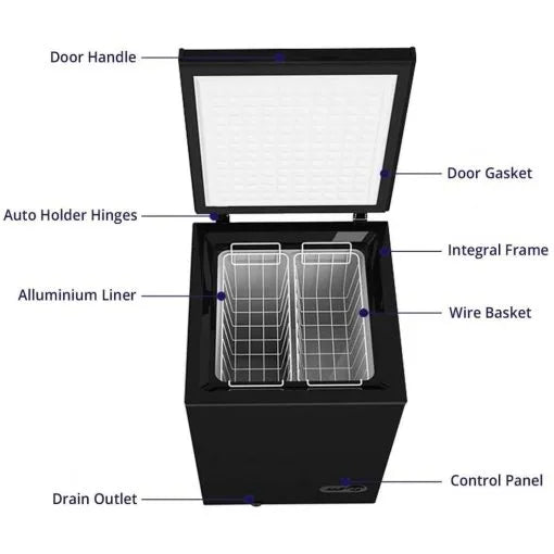 2dd06b0565d4417c9f796f566a7eb747 Chest Freezer – 3.5 Cu Ft with 2 Removable Baskets – Reach In Freezer Chest – Quiet Compact Freezer – 7 Temperature Settings – Black